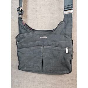 Baggallini Charcoal Gray Crossbody Bag Purse w/ Matching Detachable RFID Pouch